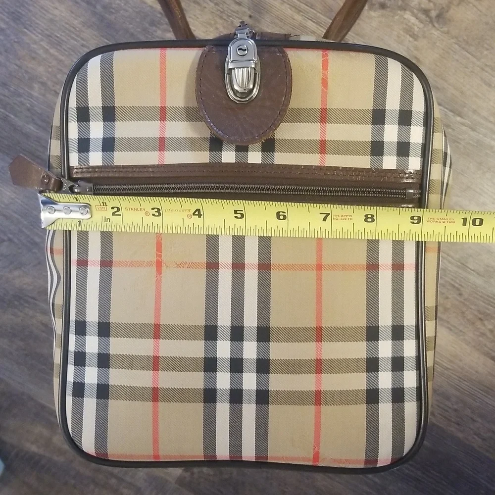 Burberry Nova Check Brown Leather Lock & Key Vintage Duffle Authentication Card